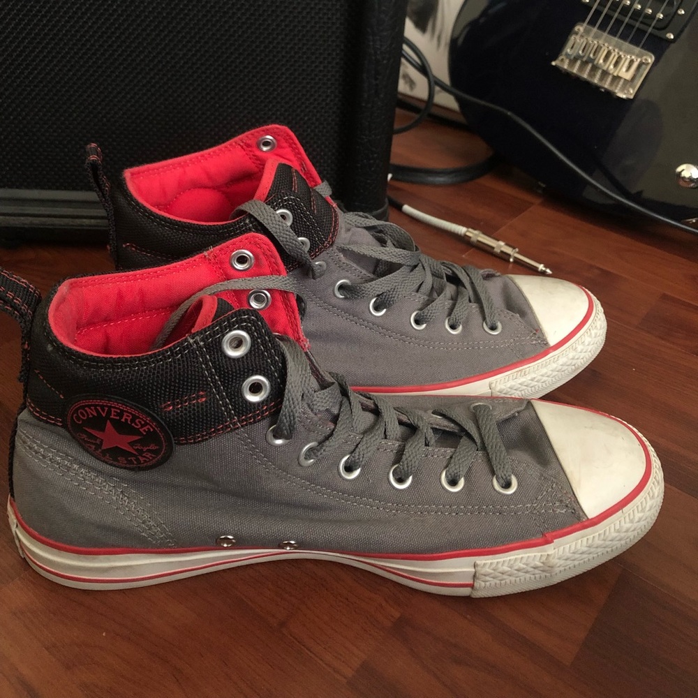 Gray Red Converse All Star